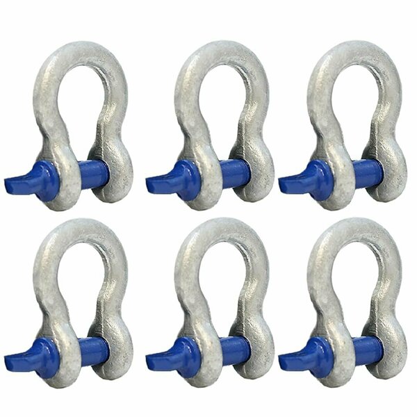 Boxer Tools Forged Anchor Shackle 5/16-in.Heavy Duty Forged Steel -  Load Capacity up to 3/4 Ton, 6PK FH409-516